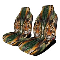 Symmetrical Tiger Jungle Pattern Car Seat Covers Front Seats Universal Fit for Cars SUV Truck Auto Interior Accessories