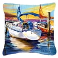 thumbnail image 1 of Symmetry Again Sailboats Canvas Fabric Decorative Pillow, 1 of 1