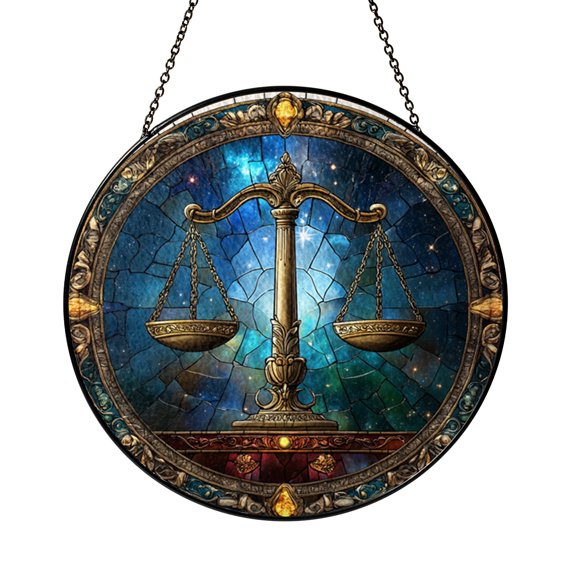 Symmetry Inspired Scale Glass Window Hanging – Artistic Decor