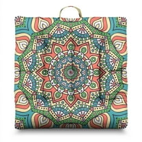 Symmetry Mandala Floor Pillow – 22x22 Inch Meditation Cushion, Ethnic Paisley Print, Supportive for Back Pain Relief