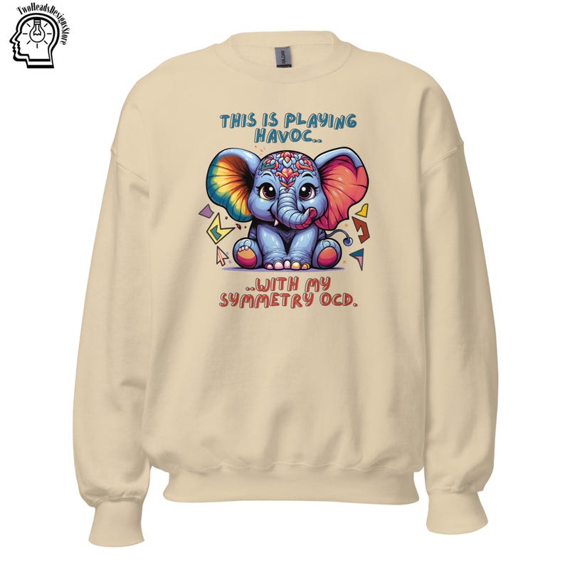 Symmetry OCD Elephant Sweatshirt, Funny Elephant Shirt, Humorous
