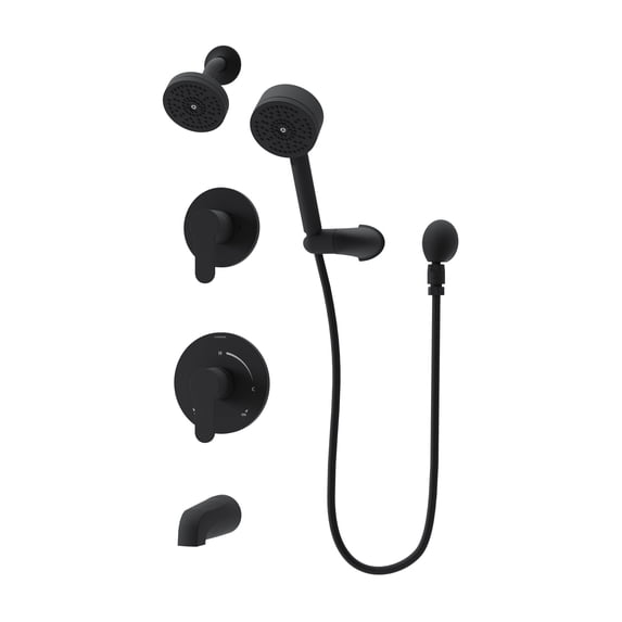 Symmons 6796MB15TRM Identity Hydromersion Pressure Balanced Tub And Shower System - Black
