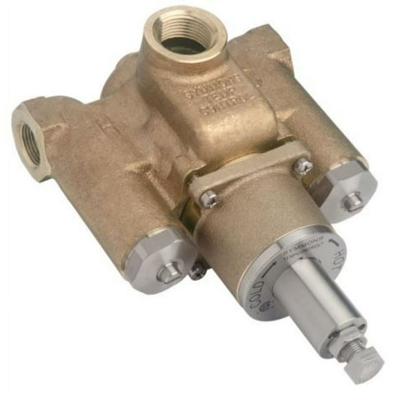 Symmons Tempcontrol Thermostatic Mix Valve, Rough Brass, 1-1/4 In. X 1