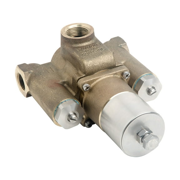 Symmons Tempcontrol Thermostatic Mixing Valve, Rough Brass, 1-1/2 In. Outlet X 1-1/4 In. Inlets
