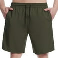 thumbnail image 1 of Symoid Big and Tall Mens Shorts, Quick Dry Causal Mens Shorts with Pockets Drawstring Elastic Waist Hawaiian Beach Shorts Mens Swimsuit Trunks Army Green Size L, 1 of 8