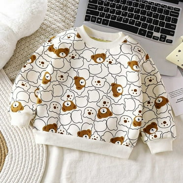 Symoid Christmas Sweatshirts for Girls,Graphic Sweat shirts Kids,Crewneck Pullover,Khaki,Size 6 T