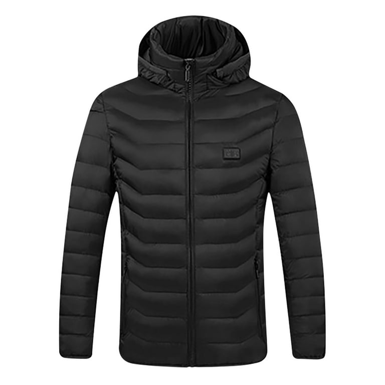 Symoid Heated Jackets and Men and Women,Men's Winter Coats,Womens Outdoor Warm  Clothes,Ski Clothing,Cooling Casual Fishing Outerwear Black Size 2XL 