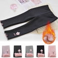 thumbnail image 1 of Symoid Leggings Pants for Toddler Girls Fleece Warm Christmas Gifts Solid Cotton Clearance Kids Black Fall and Winter Clothes Size 6-7 Years, 1 of 6