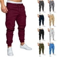 thumbnail image 1 of Symoid Men Work Pants Cargo Fall and Winter Christmas Gift Multi Pocket Athletic Men Sweatpants Gray Men Sweat Pants Size M, 1 of 7