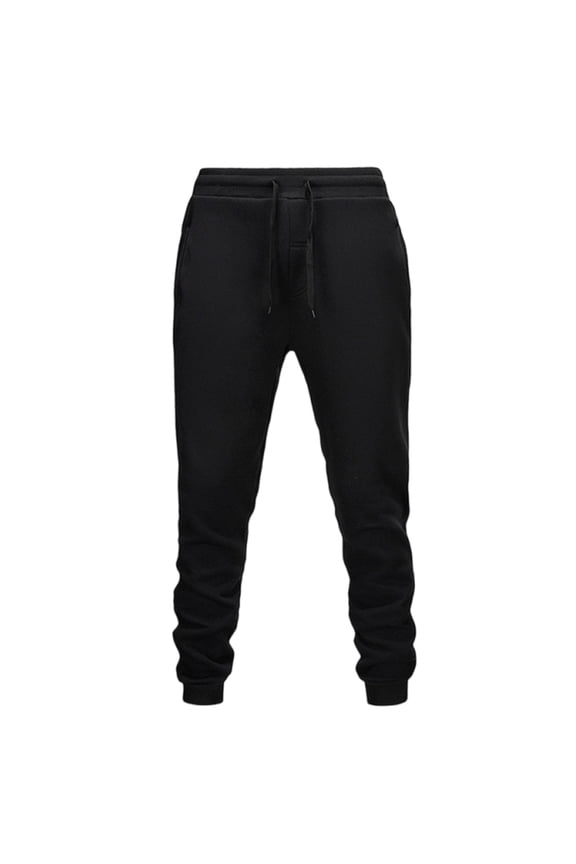 Mens Joggers with Pockets,Baggy Sweatpants for Men,Elastic Bottom Athletic Trousers, Black Size S