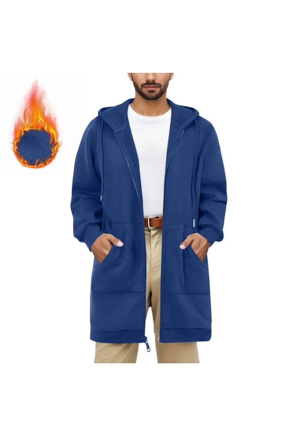 Mens Parka Jacket Hooded Winter Warm Coats for men ,Sky Blue