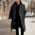thumbnail image 1 of Symoid Mens Trench Coats Long Sleeve Button down Fall Fashion Wool Pea Coat, 1 of 6