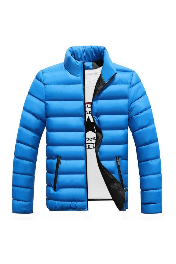 Mens Winter Jacket Turtleneck Winter Warm Coats for men ,Blue