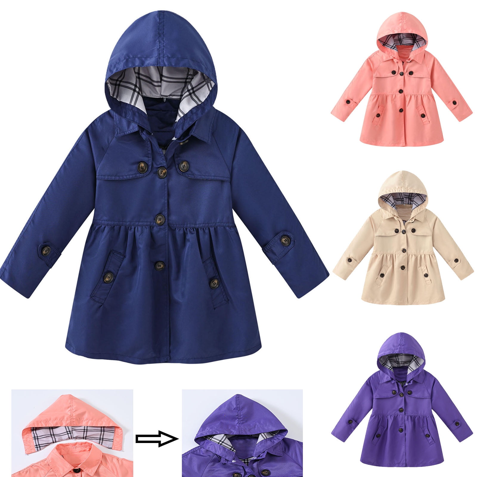 Symoid Outerwear Coats for Toddler Girls Warm Clearance Long Sleeve
