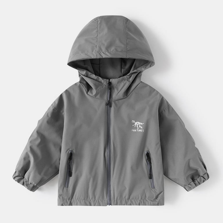 Trupants Boys Windbreaker Jacket for Boys Kids, Gray Size 11 T - Main Image