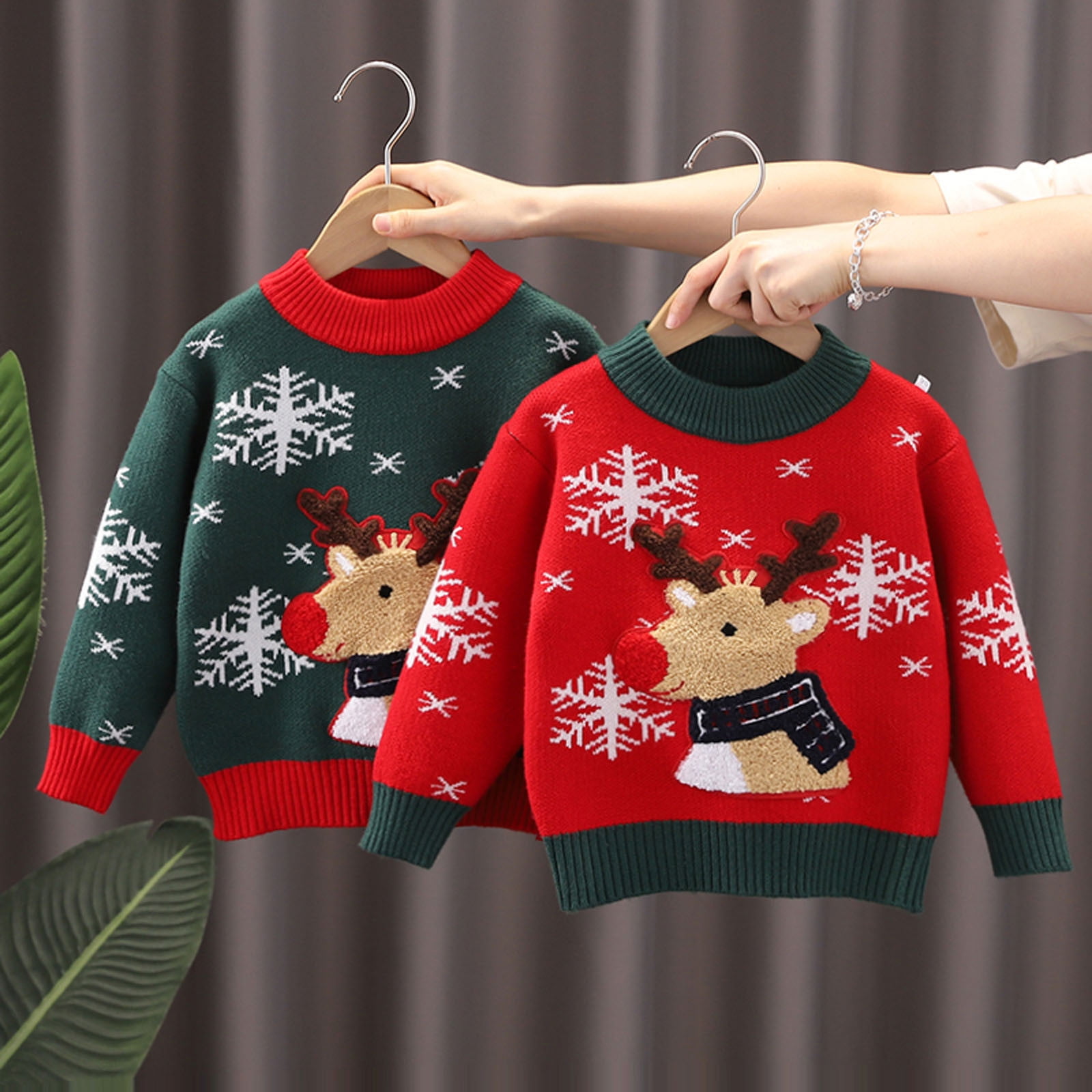 Symoid Sweaters for Toddler Girls Clearance Christmas Gifts Long Sleeve