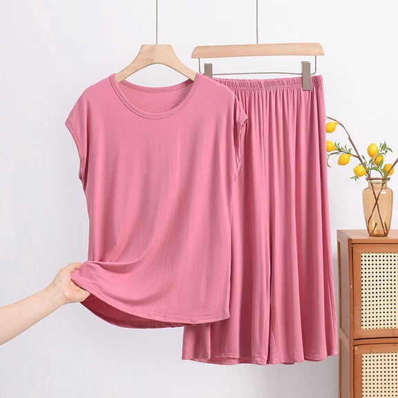 SYMOID Soft Women's Pajama Sets Solid Womens Pajama Pants Lightweight Size 3XL