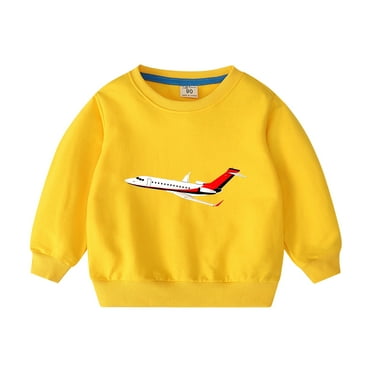 Symoid Toddler Sweatshirt Boys,Holiday Sweat Shirt for Kids,Pullover Graphic Crew Neck Warm Child Clothing,Yellow,Size 2-3T