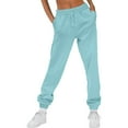 thumbnail image 1 of Symoid Womens Sweatpants, Casual Fleece with Pockets Sweat Pants Drawstring Joggers Sky Blue ,S, 1 of 7