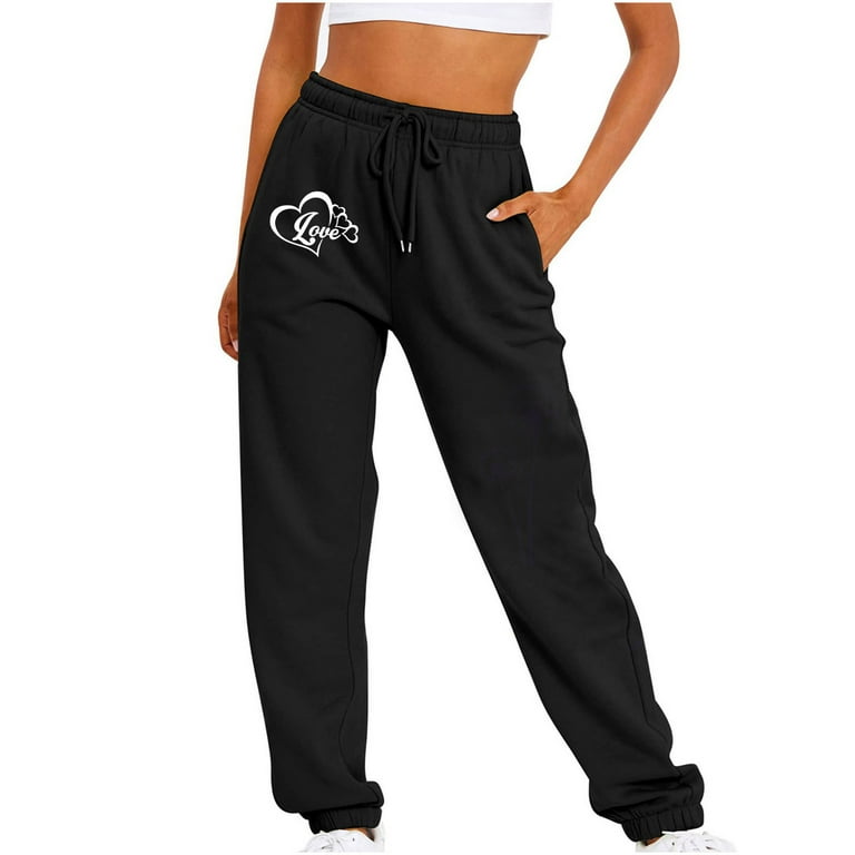 Symoid Womens Sweatpants with Pockets Casual Sweat Pants Drawstring Joggers Black XL Walmart