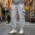 thumbnail image 1 of GUZOM Men's Gray Cargo Pants Size 2XL 100% Polyester Wrinkle-Resistant,Loose Fit with Multiple Pockets & Adjustable Cuffs for Casual Daily/Outdoor Hiking, 1 of 4