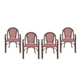 thumbnail image 1 of Symonds Outdoor French Bistro Chairs, Set of 4, Red, White, and Brown Wood, 1 of 7