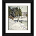 thumbnail image 1 of Symons, George Gardiner 15x18 Black Ornate Wood Framed with Double Matting Museum Art Print Titled - The Old Stone Wall, 1 of 4