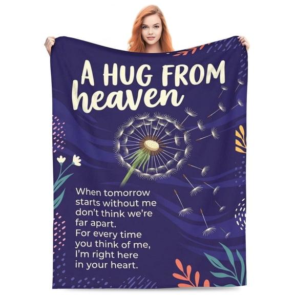 Sympathy Blanket For Loss Of Loved One, A Hug From Heaven Memorial Gift, Bereavement Condolence Gifts, Grief Remembrance Throw For Loss Of Mom Dad Sister Brother Friend, Soft Flannel 50x40