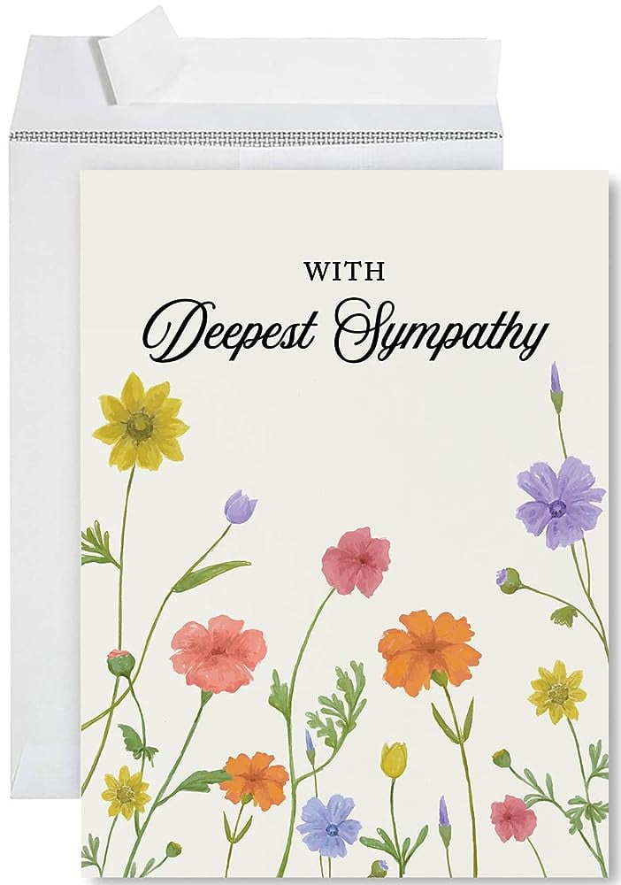 Sympathy Card With Envelope Sorry For Your Loss Card With Deepest