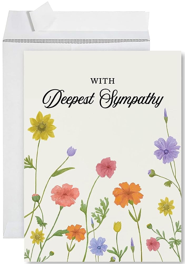 Sympathy Card with Envelope, Sorry For Your Loss Card, With Deepest Sympathy Flowers, Pet Loss