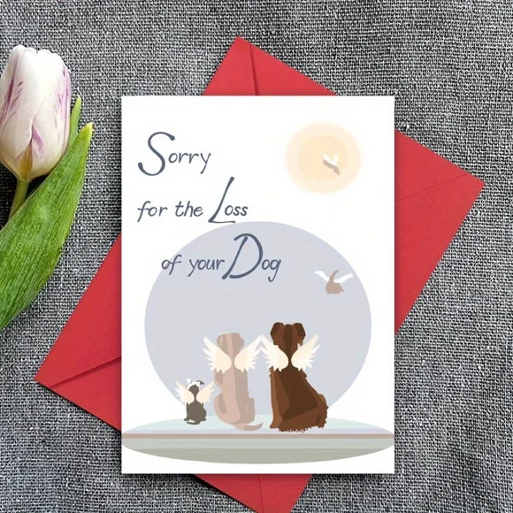 Sympathy Card for Loss of Dog Sorry for the Loss of Your Dog Heartfelt Dog Memorial Card with Matching Red Envelope Comfort for Pet Owners in Grief