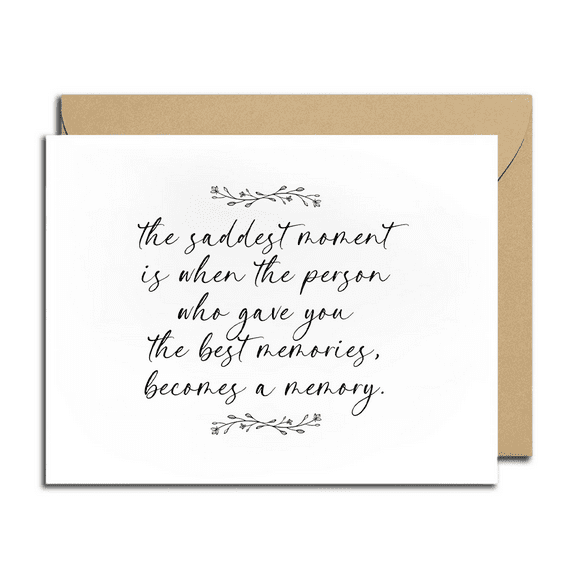 Sympathy Card The Saddest Moment Encouragement Card Beautiful Floral Design Blank Inside with Envelope Included Perfect for Condolences and Comfort