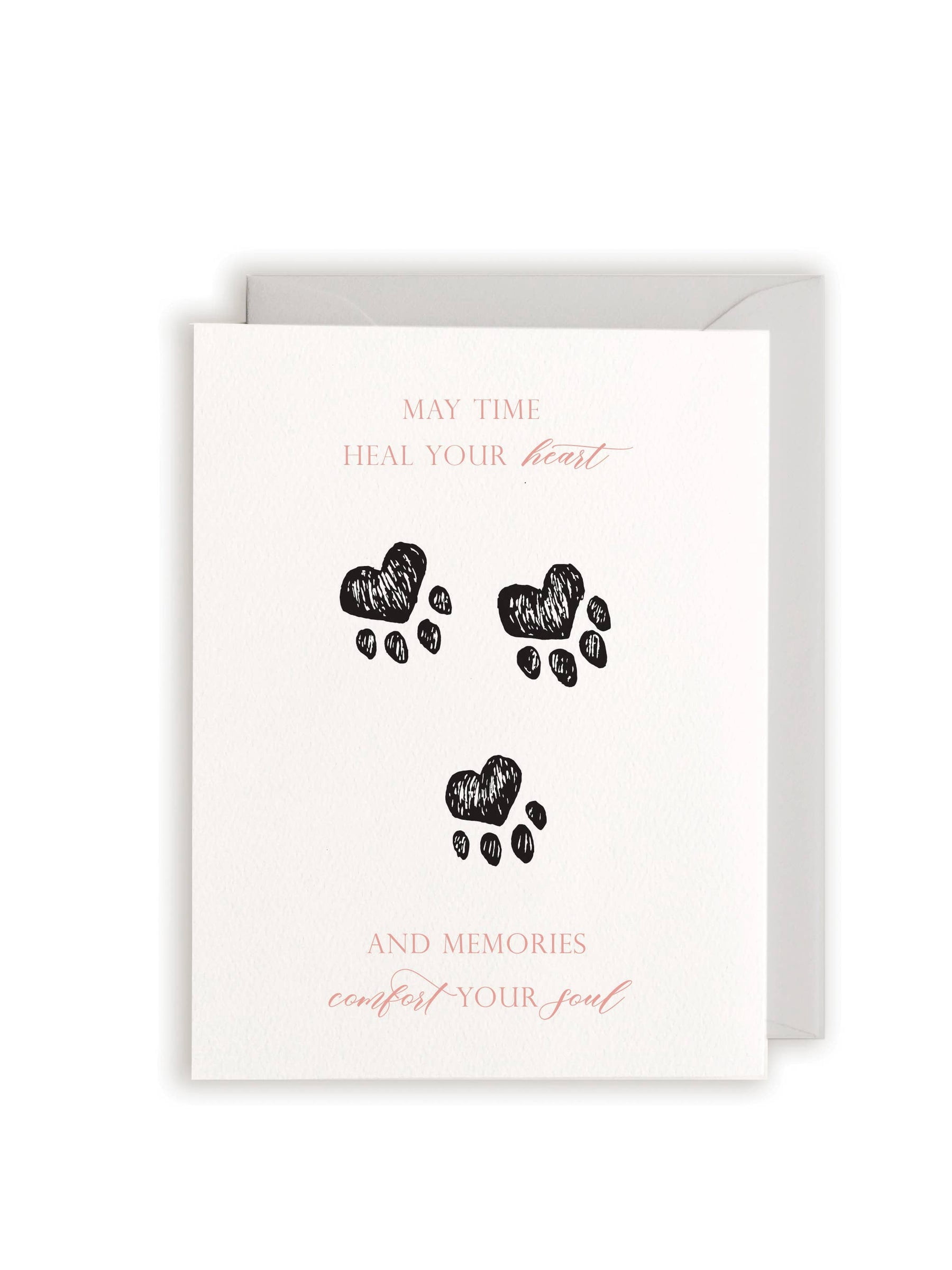 Sympathy Card with Paw Print Design – Heartfelt Message for Pet Loss ...