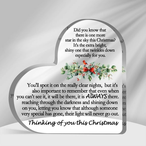 Sympathy Decor Sign for Christmas, Memorial Sympathy Gifts for Loss Loved One, 1st Christmas Bereavement Plaque, Christmas Remembrance Condolence Keepsake for Table Desk Decorations