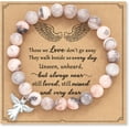 thumbnail image 1 of Sympathy Gift for Loss of Loved Ones, Natural Stone Bracelets Memorial Bereavement Gifts for Women/Girls, 1 of 7