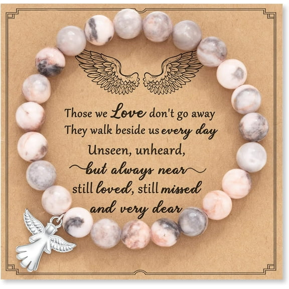 Sympathy Gift for Loss of Loved Ones, Natural Stone Bracelets Memorial Bereavement Gifts for Women/Girls