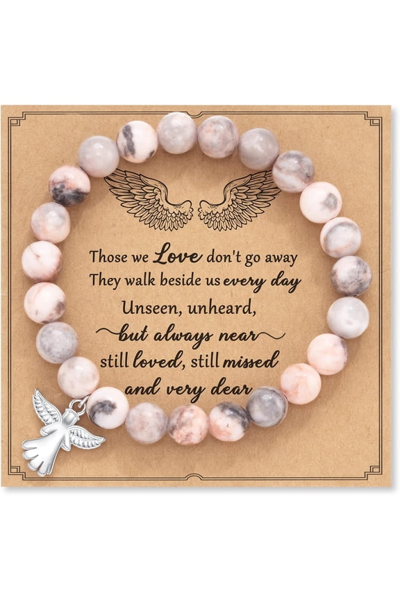 Sympathy Gift for Loss of Loved Ones, Natural Stone Bracelets Memorial Bereavement Gifts for Women/Girls