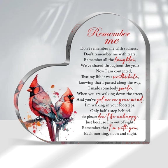 Sympathy Gifts Acrylic Heart Memorial Gift Bereavement Gift Condolences Gift Sympathy Table Decorations Loss Of Loved One Of For Table Centerpieces Remembrance 4X4 In