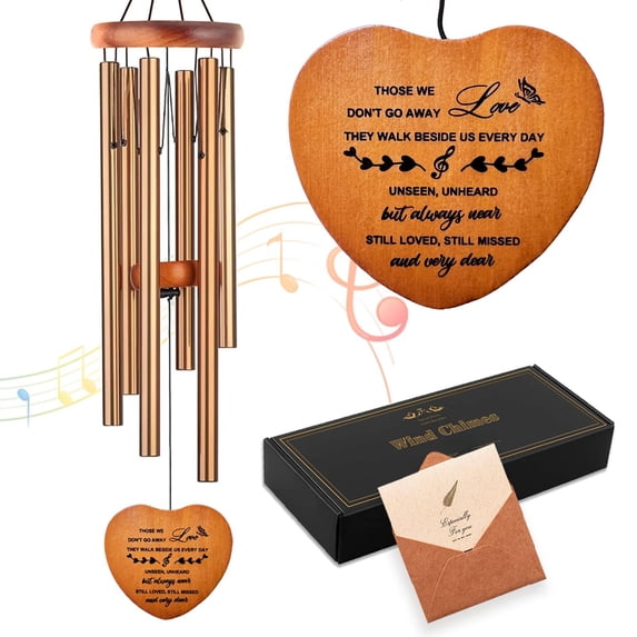 Sympathy Gifts For Loss Of Loved One Memorial Wind Chimes Funeral Bereavement Baskets Windchimes In Memory A Mom Dad Husband Brother - Golden
