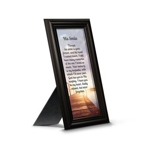 Sympathy Gifts for Loss of Husband, Memorial Gift, His Smile In Memory of Loved One, Picture Frames for Sympathy Gift Baskets, Bereavement Gifts for Loss of Father, Loss of Son, His Smile, 7373B