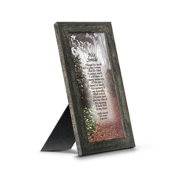 Sympathy Gifts for Loss of Husband, Memorial Gift, His Smile In Memory of Loved One, Picture Frames for Sympathy Gift Baskets, Bereavement Gifts for Loss of Father, Loss of Son, His Smile, 7753BW