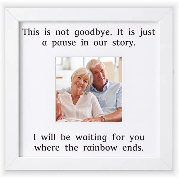 Sympathy Gifts for Loss of Husband Wife - Memorial Picture Frame for Loss of Soulmate - "Just a Pause" Rainbow Bereavement Gift - Until We Meet Again Remembrance Decor - Heaven Promise Keepsake