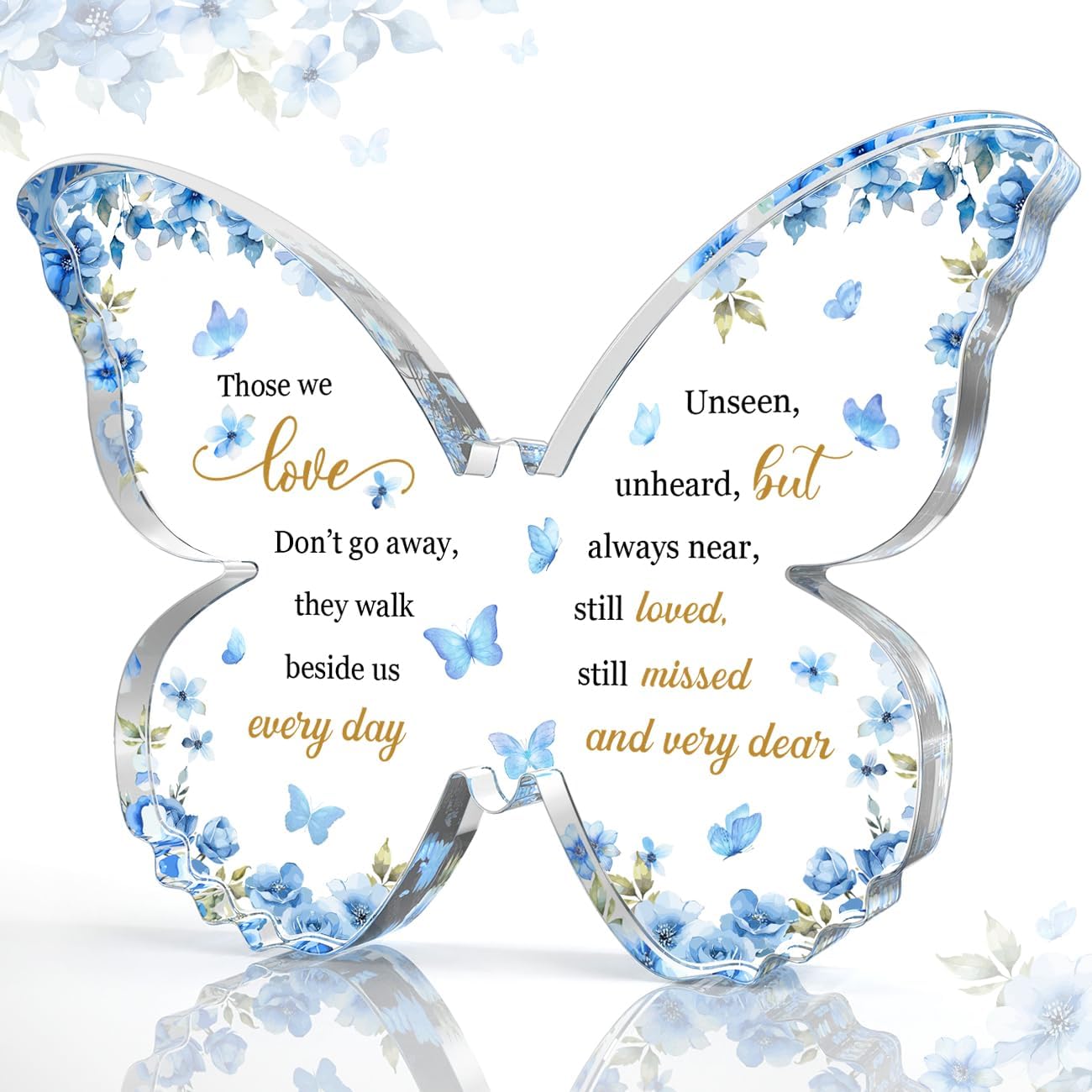 Sympathy Gifts for Loss of Loved One - 5x3.8x0.5 Inch Butterfly Acrylic ...