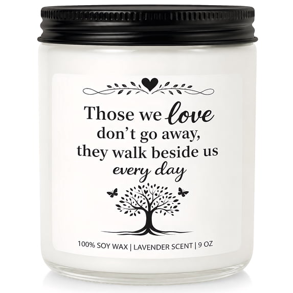 Sympathy Gifts for Loss of Loved One, 9oz Lavender Scented Soy Candle, Bereavement Gifts for Women, Memorial Gifts for Loss of Mom, Dog Memorial Gifts for Loss of Dog, Comforting Sympathy Gift
