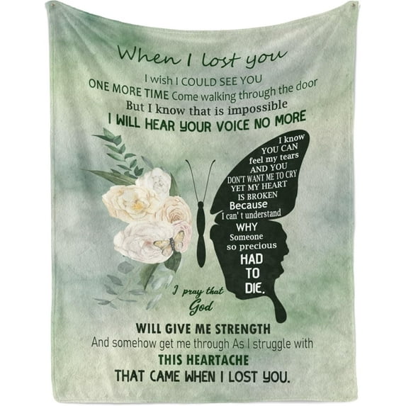 Sympathy Gifts for Loss of Loved One, Bereavement Gifts Blanket in Loving Memory Gifts Memorial Gifts, Remembrance Gifts, Condolence Gifts, Grieving Gifts for Loss of Loved One Throw Blankets 50x60