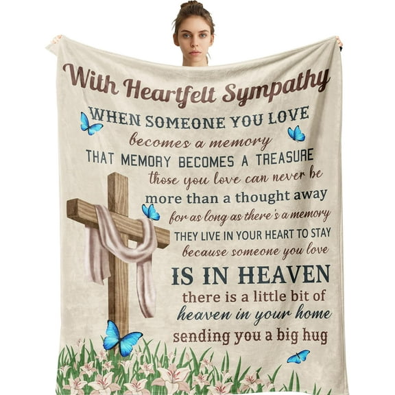 Sympathy Gifts for Loss of Loved One, Bereavement Gifts, Memorial Gifts Sympathy Blanket 50x60, in Memory of Loved One Gifts, Condolences Gift for Loss, Grieving Gifts, Remembrance Gifts