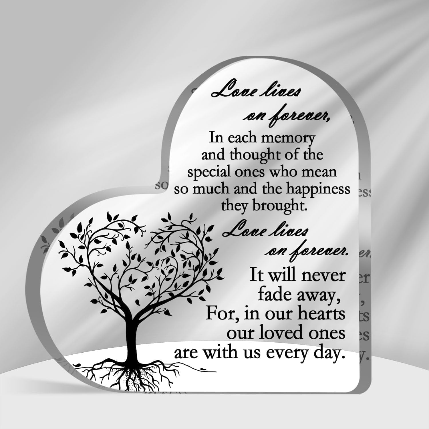 Sympathy Gifts for Loss Loved One Heart Shape Acrylic Memorial