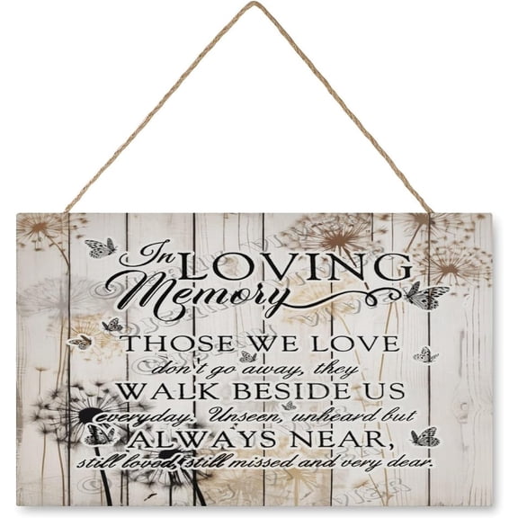 Sympathy Gifts for Loss of Loved One Poem Sign in Memory of Mother Father Bereavement Condolences Grief Gifts Sorry for Your Loss Remembrance Dandelion Hanging Wood Sign 10"x16"