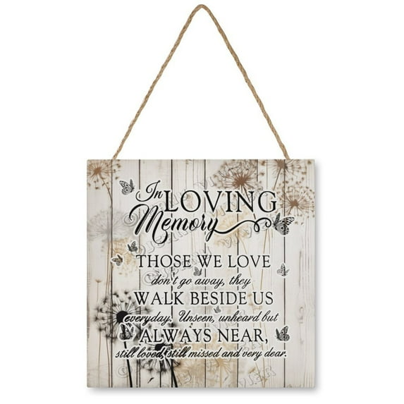Sympathy Gifts for Loss of Loved One Poem Sign in Memory of Mother Father Bereavement Condolences Grief Gifts Sorry for Your Loss Remembrance Dandelion Hanging Wood Sign 12"x12"