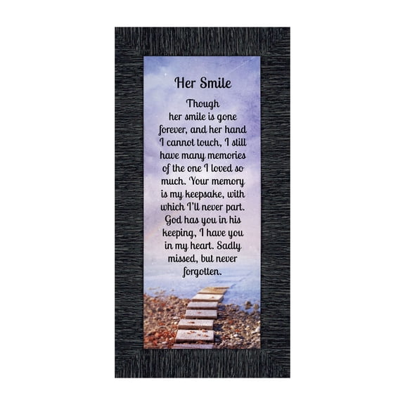 Sympathy Gifts for Loss of Mother, Condolence Gift, In Loving Memory Memorial Gifts for Loss of Wife, Mom, Grandma or Sister, Bereavement Gifts to Remember Her Smile, Memorial Picture Frame, 7431CH